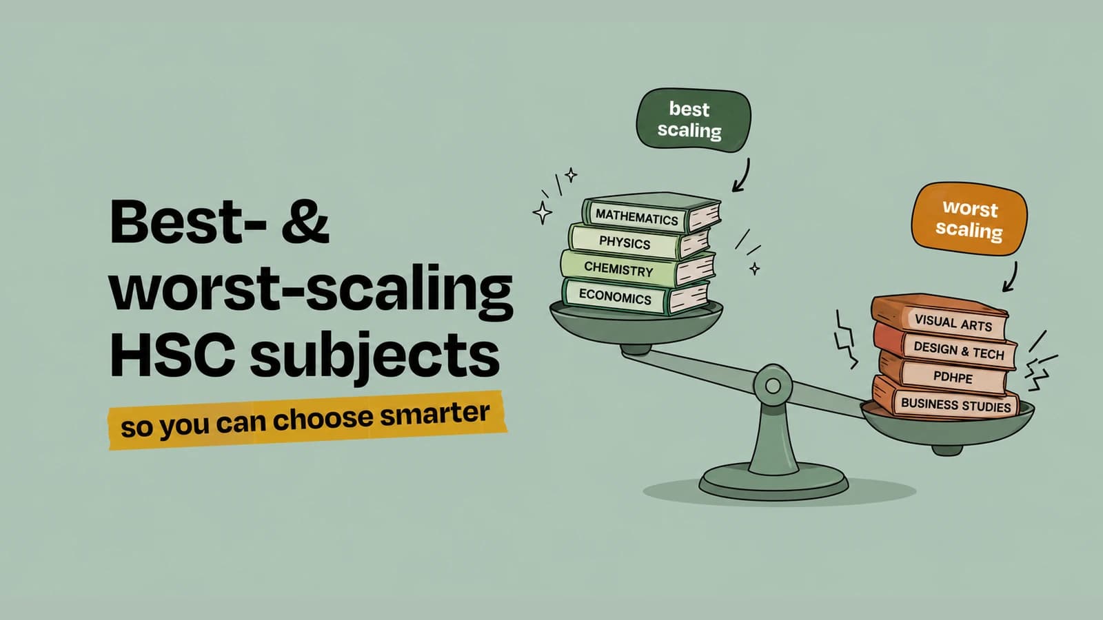 Best- & worst-scaling HSC subjects for 2026 planning - 2025 UAC data