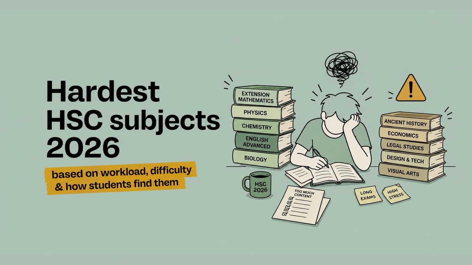 Hardest HSC subjects for 2026 planning - 2025 UAC data