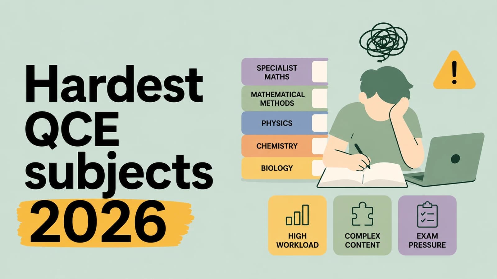 Hardest QCE subjects for 2026 planning - 2025 QTAC data